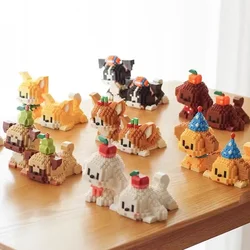 Fai da te simpatico cane Building Blocks cucciolo Pet modello animale assemblare mattoni Set barboncino Corgi Husky Cartoon Table Decor regalo per i bambini