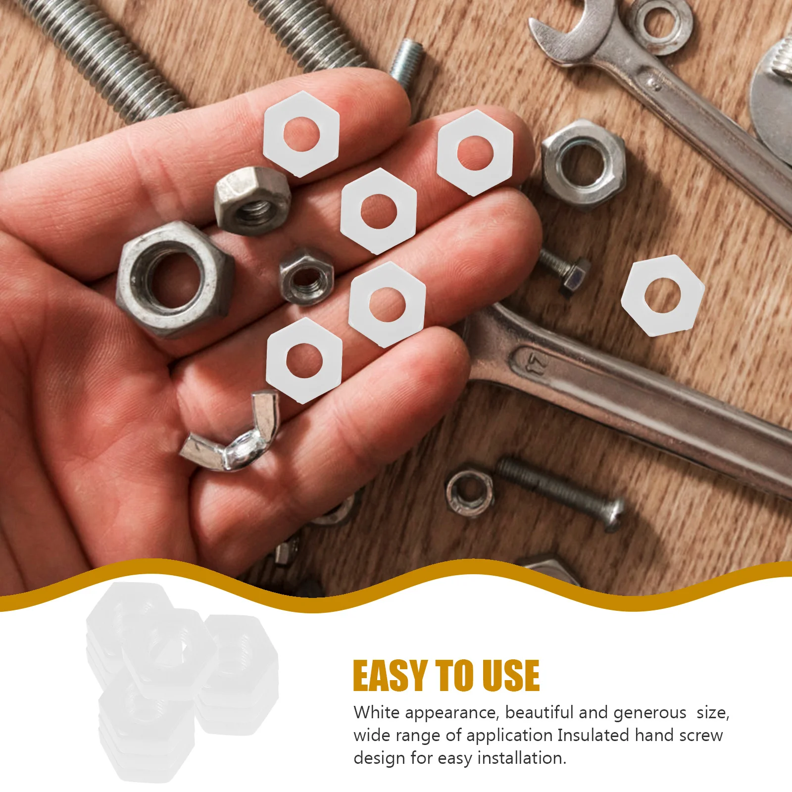 

30pcs Plastic Hexagon Nut M6 Coarse Thread Insulated Hand Twist Fastener For Home Improvement Hardware Replacement Parts