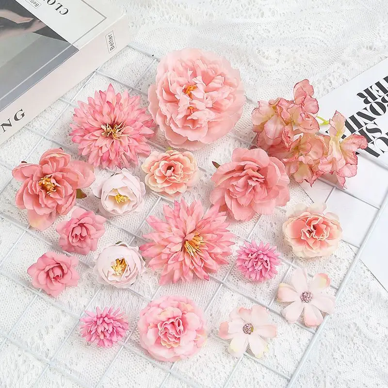 Rose Künstliche Blumen Set Pfingstrose Gefälschte Blumen Für Wohnkultur Hochzeit Ehe Dekorationen Ornamente Bouquet Girlande Zubehör – Detail 4