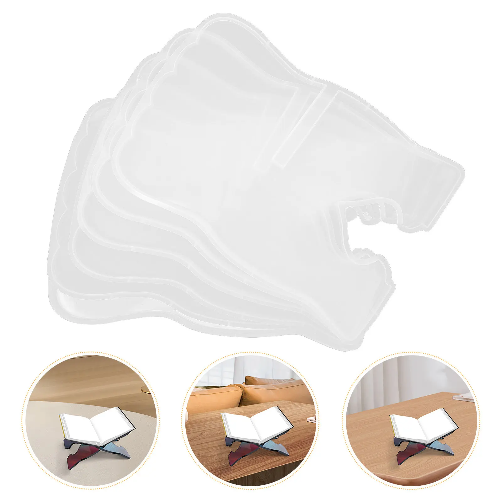 

6Pcs Silicone Book Stand Molds for Resin Crafting Book Reading Stand Sheet Music Holder Piano Desk Display Epoxy Mold Set