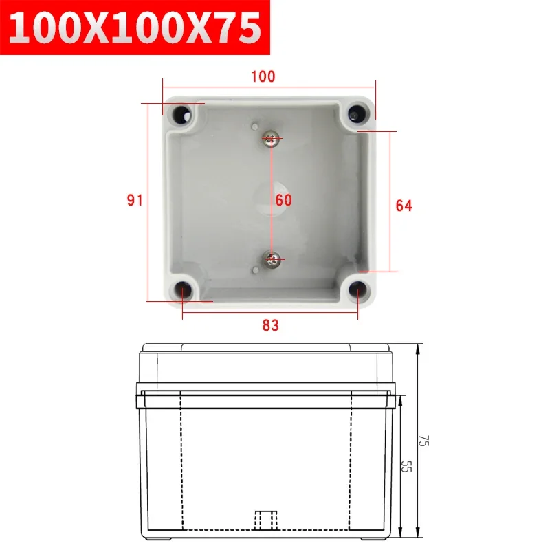 Wasserdichte Kunststoff-Gehäusebox Elektronisches IP67-Projektgehäuse Elektrische Projektbox ABS Outdoor-Anschlussbox Gehäuse