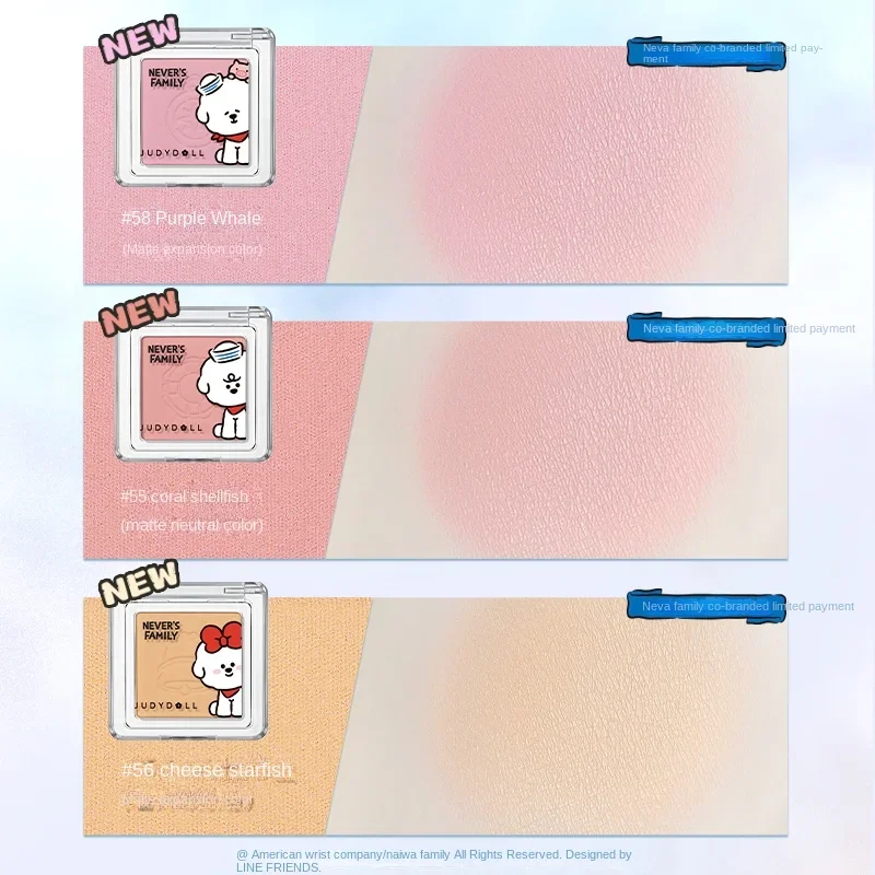 Yy Monochrome Blush 3 Pieces Rosy Peach Chin Purple Chin Blue