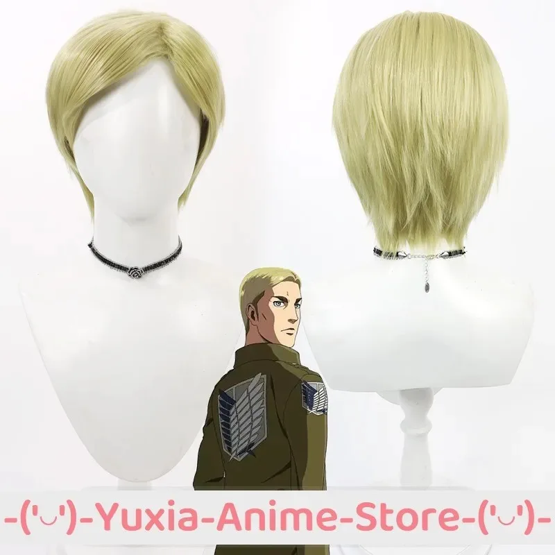 

Attack on Titan Erwin Smith Cosplay Wig Anime Game Roleplay Party Costume Prop Synthetic Hair Heat Resistant Fiber