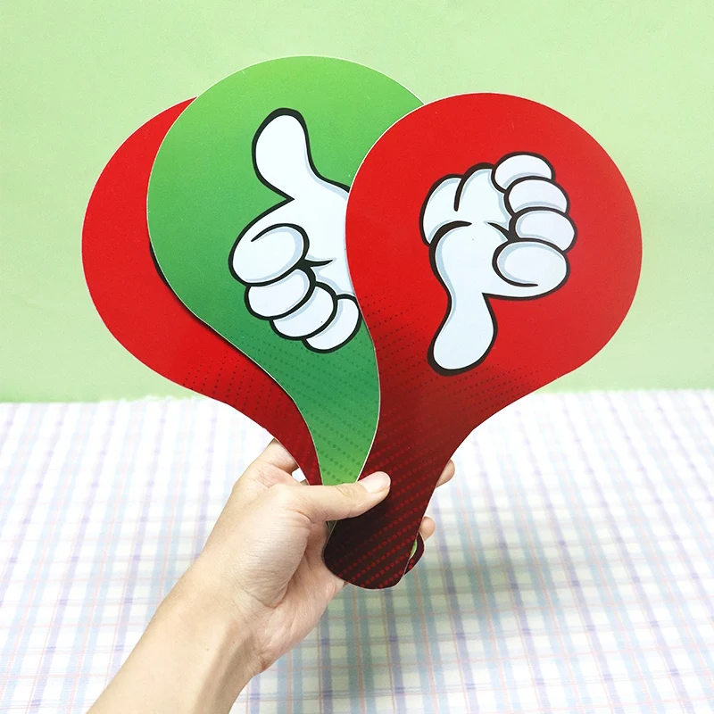 21 25cm PVC sì No Thumbs Up Down risposta gioco Hand Boards schede di voto per studenti destra non corretta forniture per aule sussidi didattici giocattoli