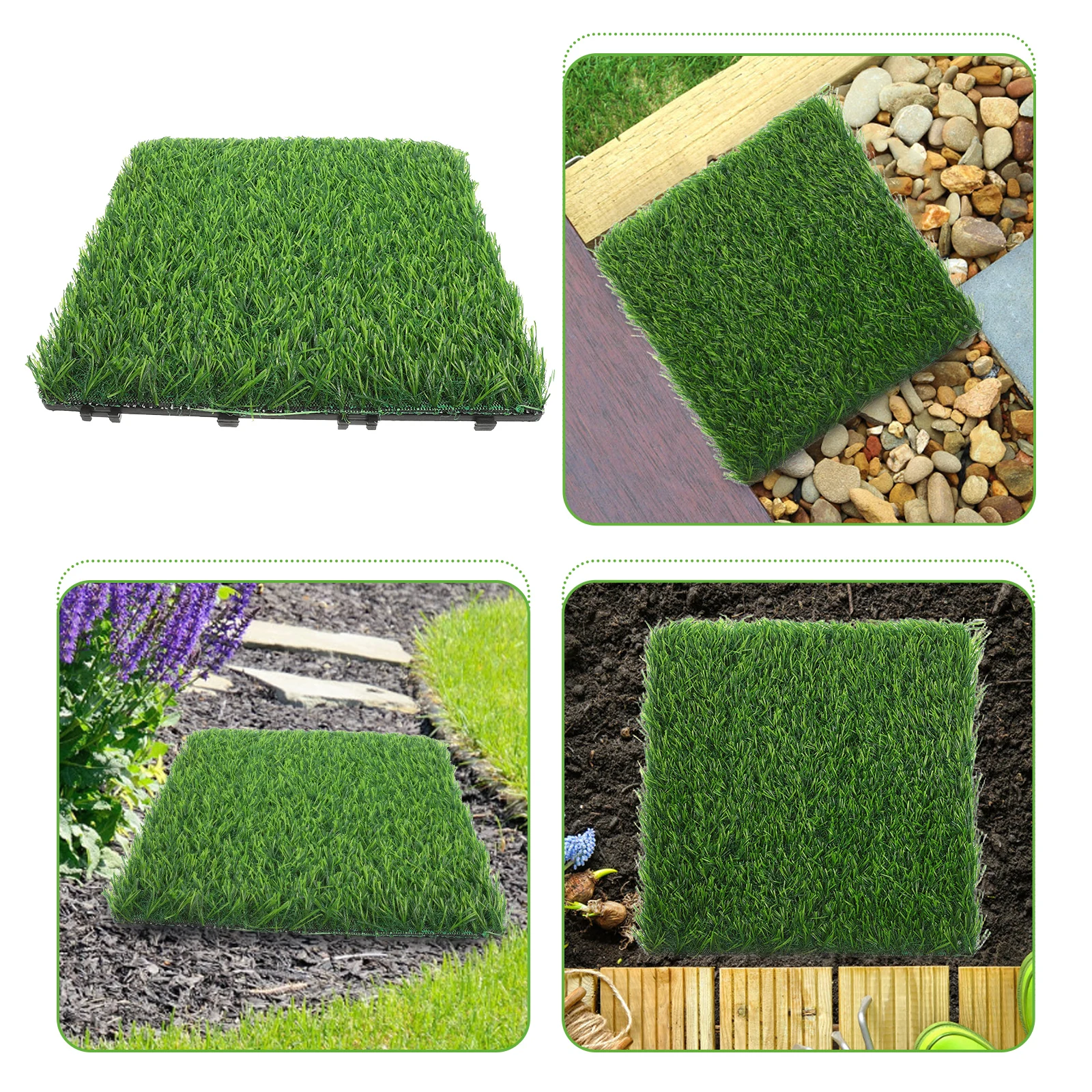 Outdoor Plastic Floor Interlocking Deck Artificial Grass Tiles For Garden Patio Decoration Floor Tile Spliced For Yard Balcony