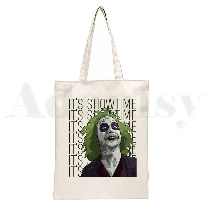 Beetlejuice Canvas Bag Casual Large Hand Bags For Women Ladies Shopping Handbag Print Large Capacity Bag