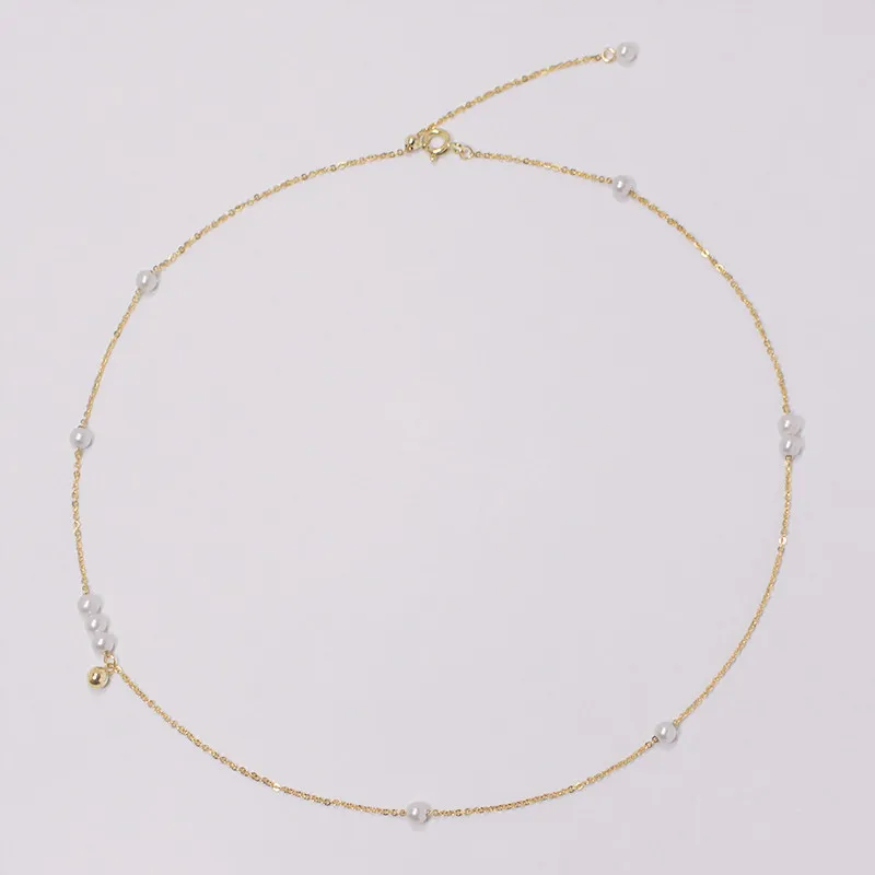 

Lii Ji High Luster 3-4mm Tiny Pearl Choker Women Necklace 40-45cm 14K Gold Filled No Fade Bohemia Jewelry