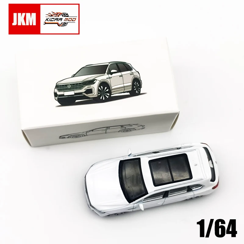 JKM Diecast Toy Cars Model Car 1/64 The Touareg Alloy Body Ruber Tires Vehicle Gifts for Adults Teenagers