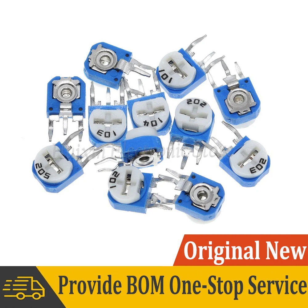 

20pcs Rm063 Rm-063 100 200 500 1K 2K 5K 10K 20K 50K 100K 200K 500K 1M ohm Trimpot Trimmer Potentiometer variable resistor