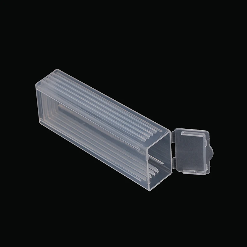 NEW 1pc Transparent Plastic Microscope Slide Mailer Glass Slides Holder Storage Box Microslide PP Holds 5 Dispenser Box