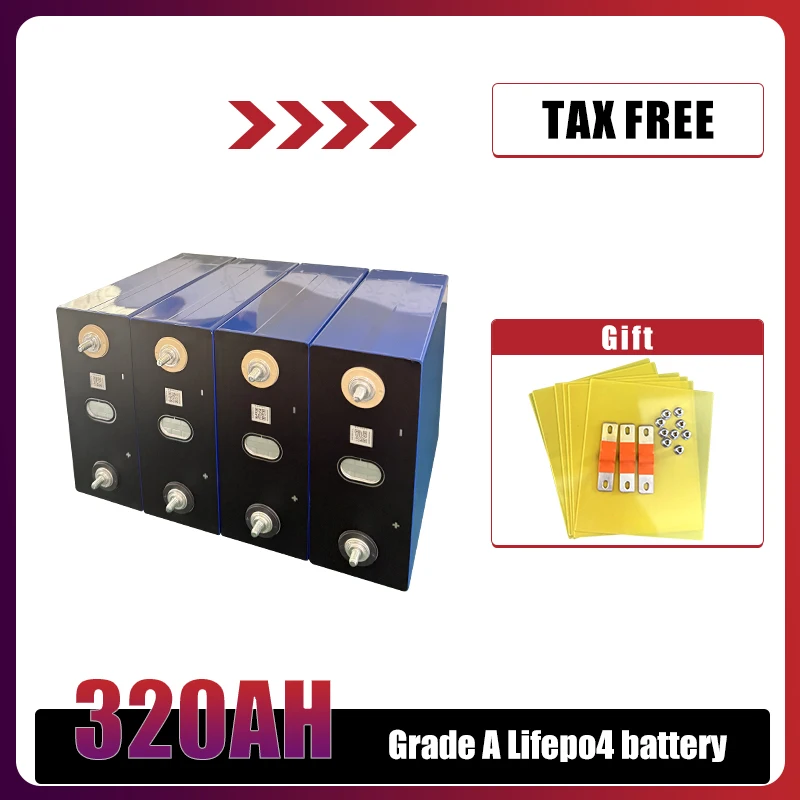 الصف أ 320Ah Lifepo4 بطارية 8000Cycle 3.2 فولت ليثيوم فوسفات الحديد خلية قابلة للشحن لتقوم بها بنفسك 12 فولت 24 فولت الشمسية Comping
