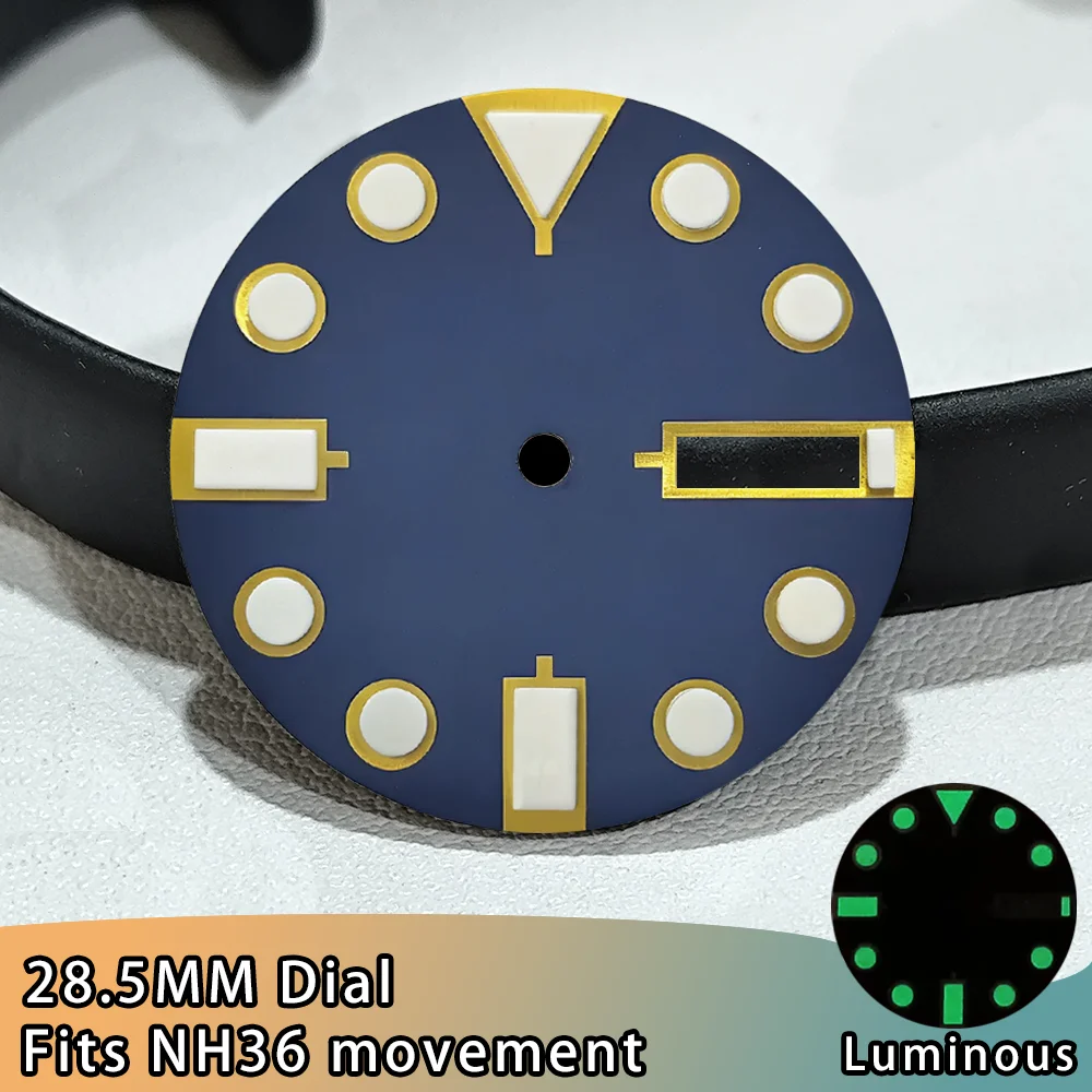 28.5 مللي متر قطر القرص NH35/NH36 حركة مضيئة الطلب مع تقويم واحد/مزدوج ساعة اكسسوارات NH35 ساعة الطلب #6