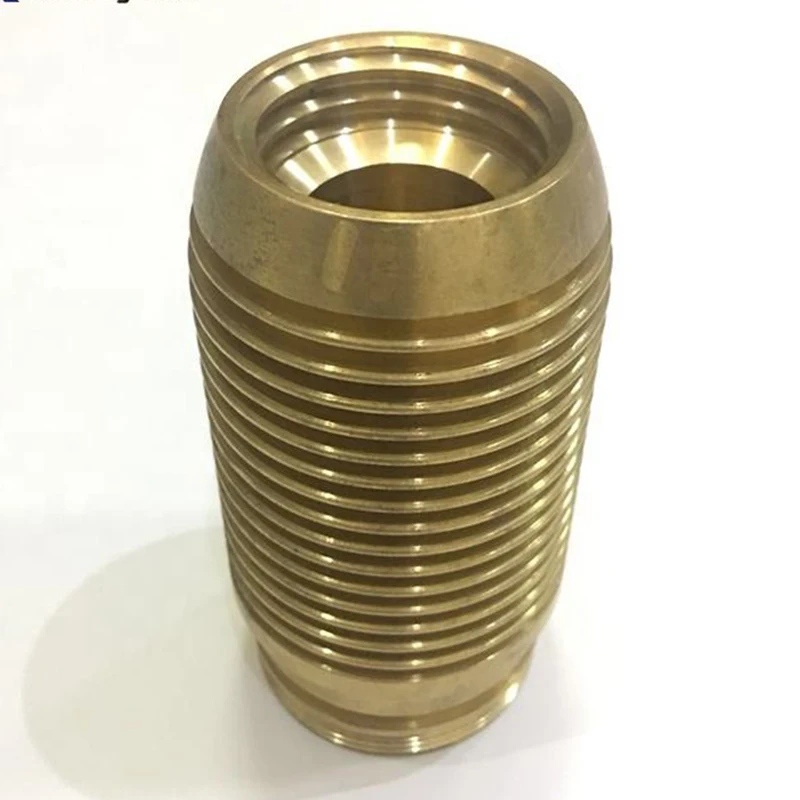 Custom CNC Turned Brass Threaded Sleeve Precision Machined External Thread Brass Bushing for Machinery Fittings