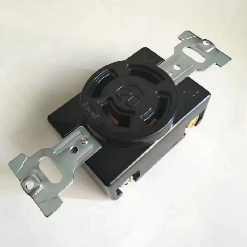 LK2420F Concealed Industrial Socket 20A 250V 4P Self-Locking Bakelite Socket for Electric Control Box