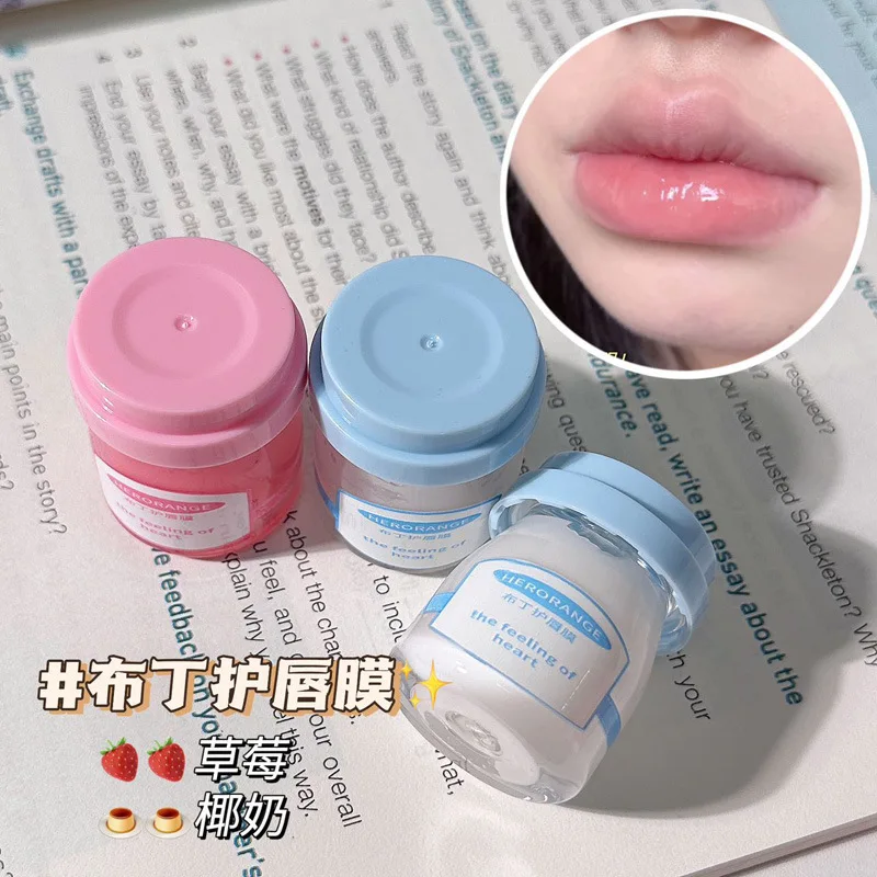 Strawberry Pudding Cute Makeup For Lip Care Lip Plumper Gloss Plump Lip Gloss Long-Lasting Waterproof Korean Lip Tint