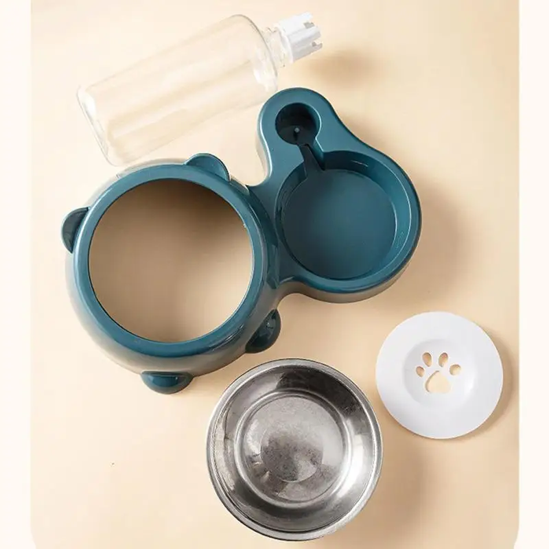 2026 Conjunto de Comedouro e Bebedouro 2 em 1 para Animais de Estimação, Dispensador Automático de Água, Base Antiderrapante para Cães e Gatos Pequenos, Suprimentos para Alimentação Diária em Ambientes Internos