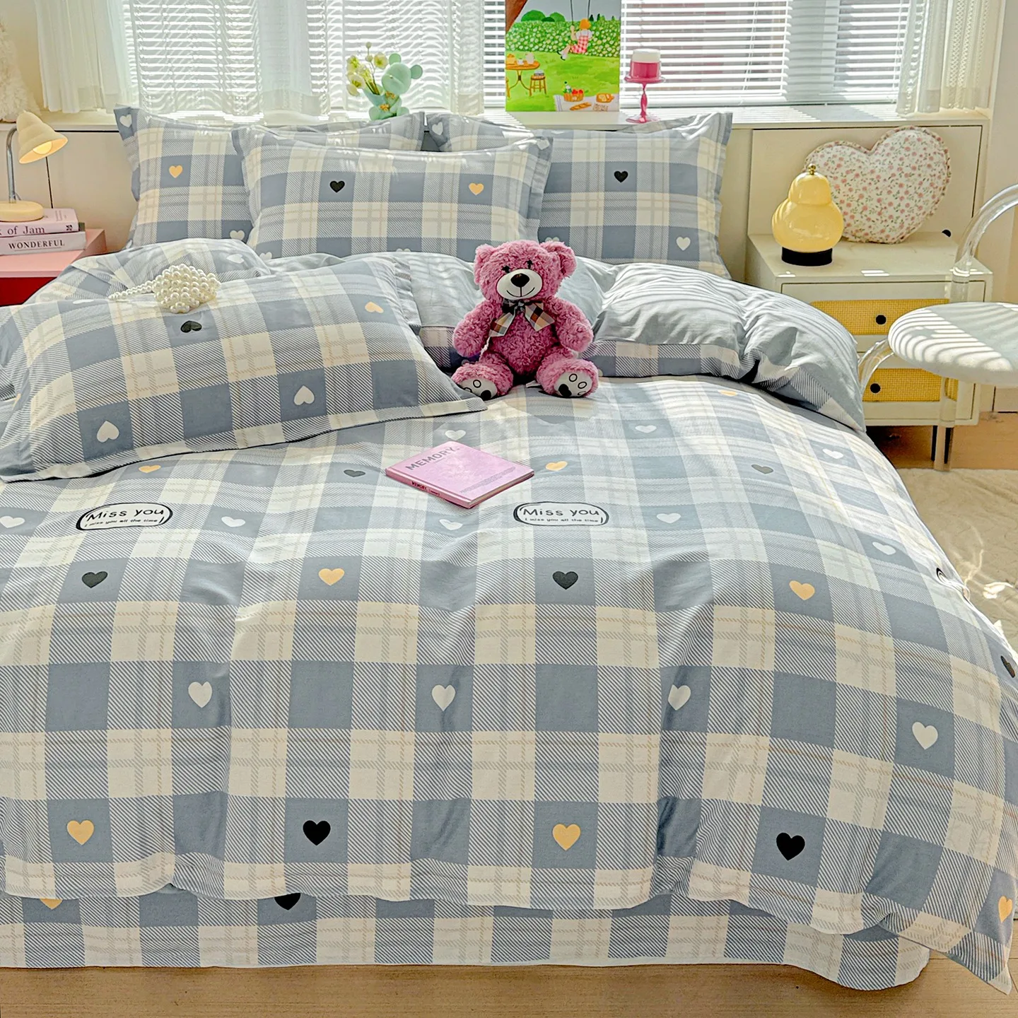 Kids Duvet Cover 100% Cotton 220x240cm Korean Style  No Filling