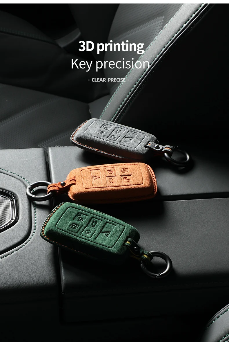 Schutzhülle für Autoschlüssel, passend für Land Rover Range Rover Sport, Evoque, Freelander 2, aus Wildleder und Alcantara, Zubehör. – Detail 17