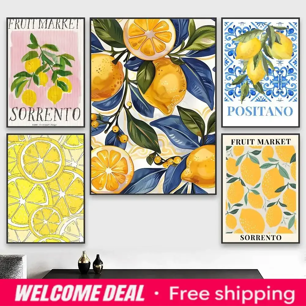 2026  Kitchen Oranges Lemons Poster HD art sticky wall waterproof home living room bedroom bar aesthetic decoration