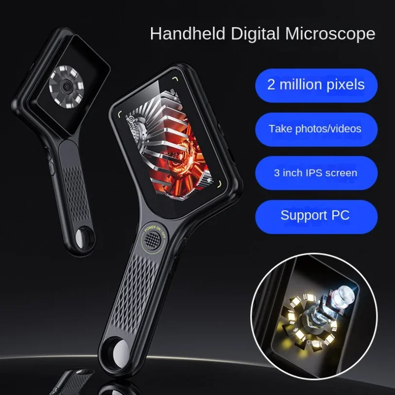 

Handheld USB Digital Microscope 3.0 inch Big Screen Autofocus Digital Magnifying Glass 500x 2MP for Electronics Repair PCB Watch
