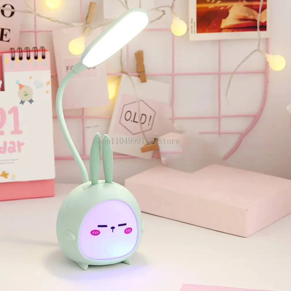 المحمولة LED لمبة مكتب ضوء قابل للطي لطيف الكرتون لمبة مكتب USB إعادة شحن LED القراءة ضوء العين واقية ضوء الليل الملونة