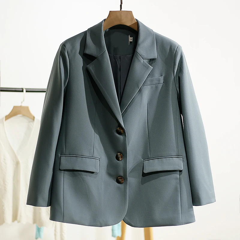 

XKing Spring 2026 Women's Pure Color Personality Commute Casual Suit Jacket Long Sleeve Polyester Business Style