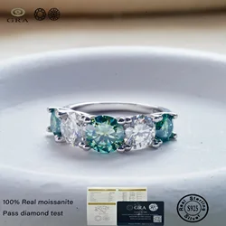 Luxury Total 3.6 Carat moissanite lab Diamonds Rings  Round Brilliant for Women Bride Wedding Band Gift fine dating Jewelry gift