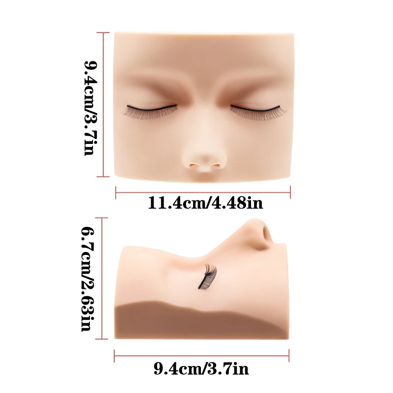 Moule multifonctionnel pour la pratique de la peau en silicone, faux visage, cils greffés, tête d'entraînement, outils de maquillage de mannequin, 5 paires