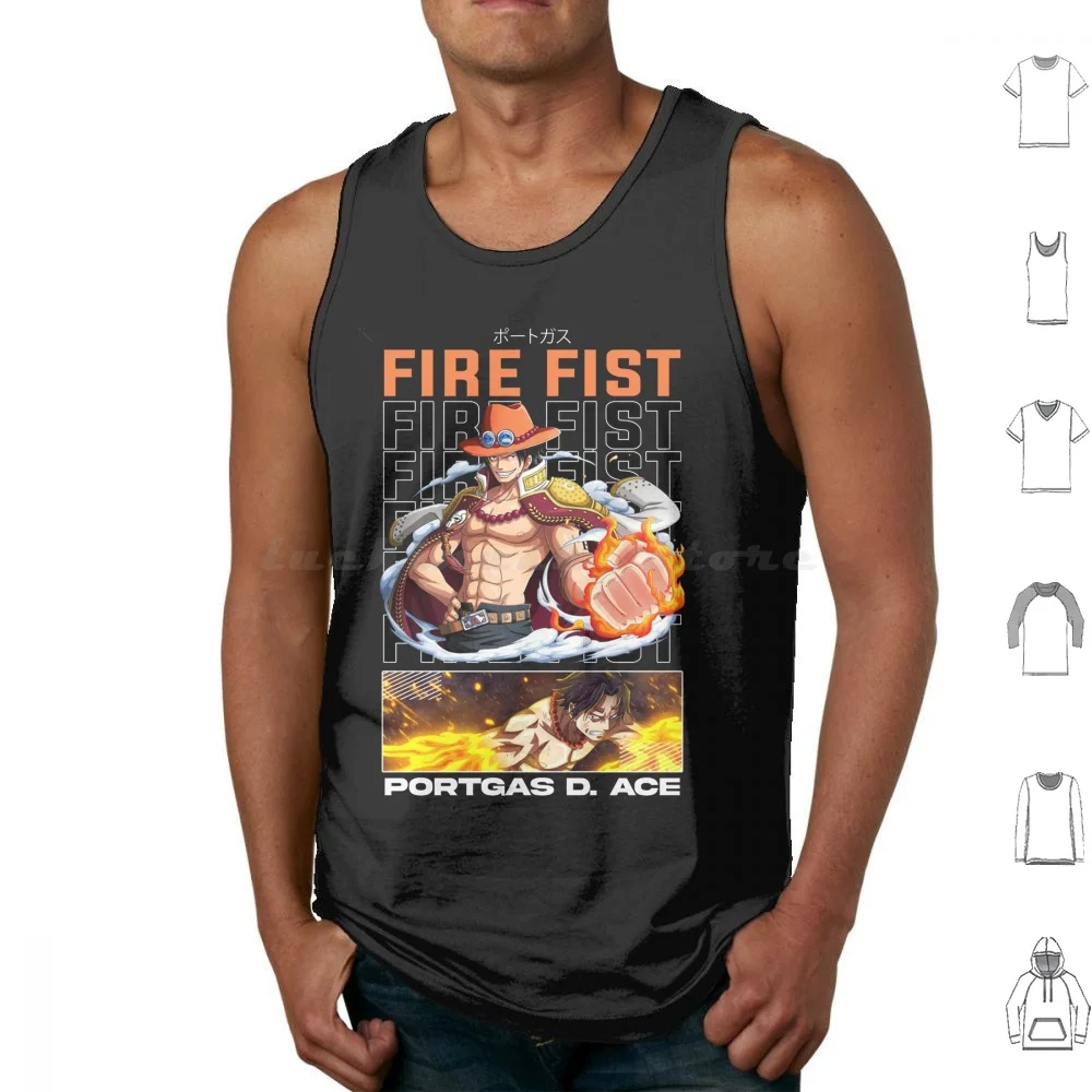 Portgas D Ace Fire Fist Tank Tops Vest Sleeveless Portgas D Ace Ace Fire Fist Badass Cool