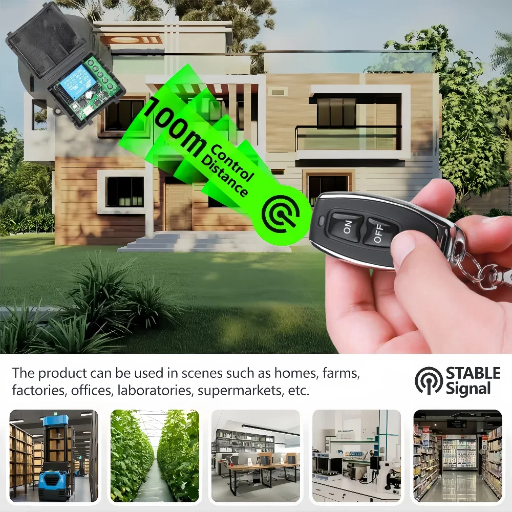 KEBIDU DC 12V 433Mhz RF Drahtlose Fernbedienung Schalter Relais 1CH 10A Empfänger Modul Für LED Licht Tür elektromagnetische Schloss DIY