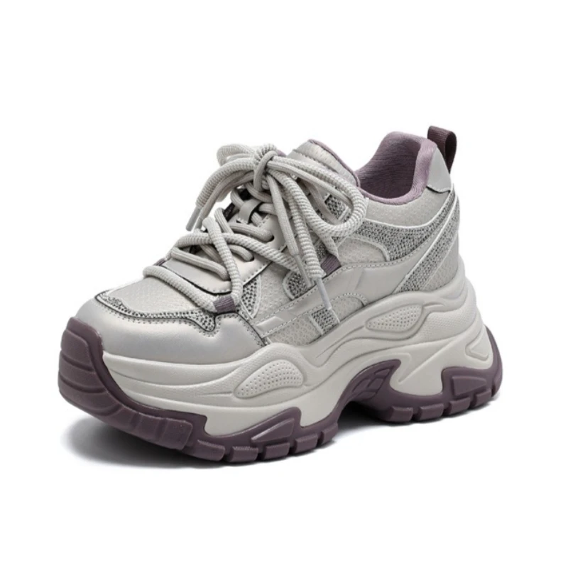 

Fujin белые массивные кроссовки, удобная женская обувь на платформе 4 дюйма, удобная прогулочная обувь для женщин, модная повседневная обувь