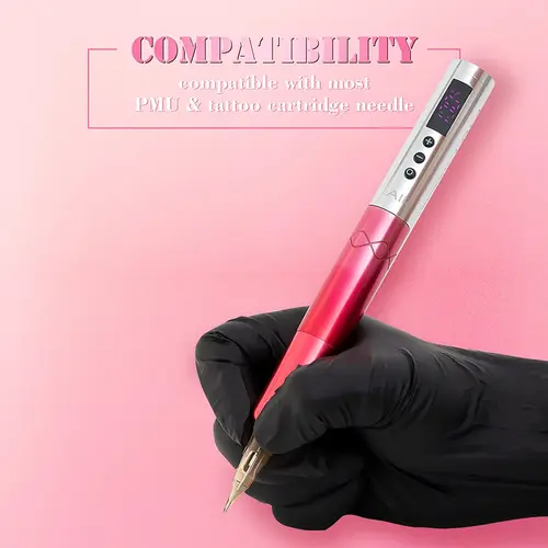 Imagen 2 del producto EZ LOLA-máquina de pluma de tatuaje con batería inalámbrica para maquillaje permanente de aire, agujas de cartucho para labios, delineador de ojos y cejas PMU y SMP