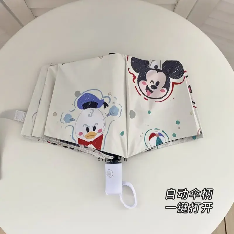 Disney Mickey cute creative cartoon pattern fashionable personality folding portable vinyl sun protection rain or shine umbrella