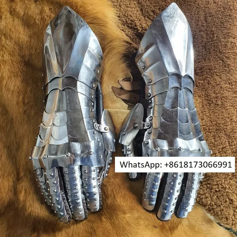 Armored gloves, scaly fingers, iron hands, medieval armor, and hand protectors are wearable