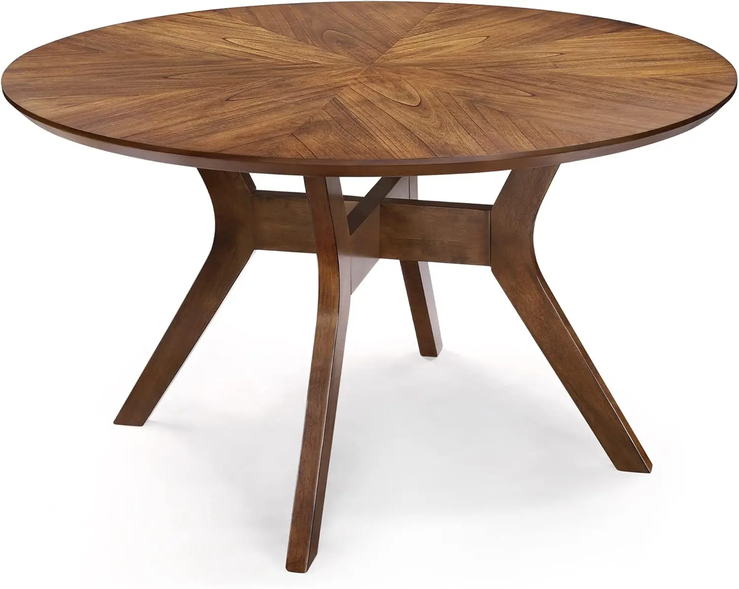 Round Dining Table for 6, Solid Wood, 52-Inch