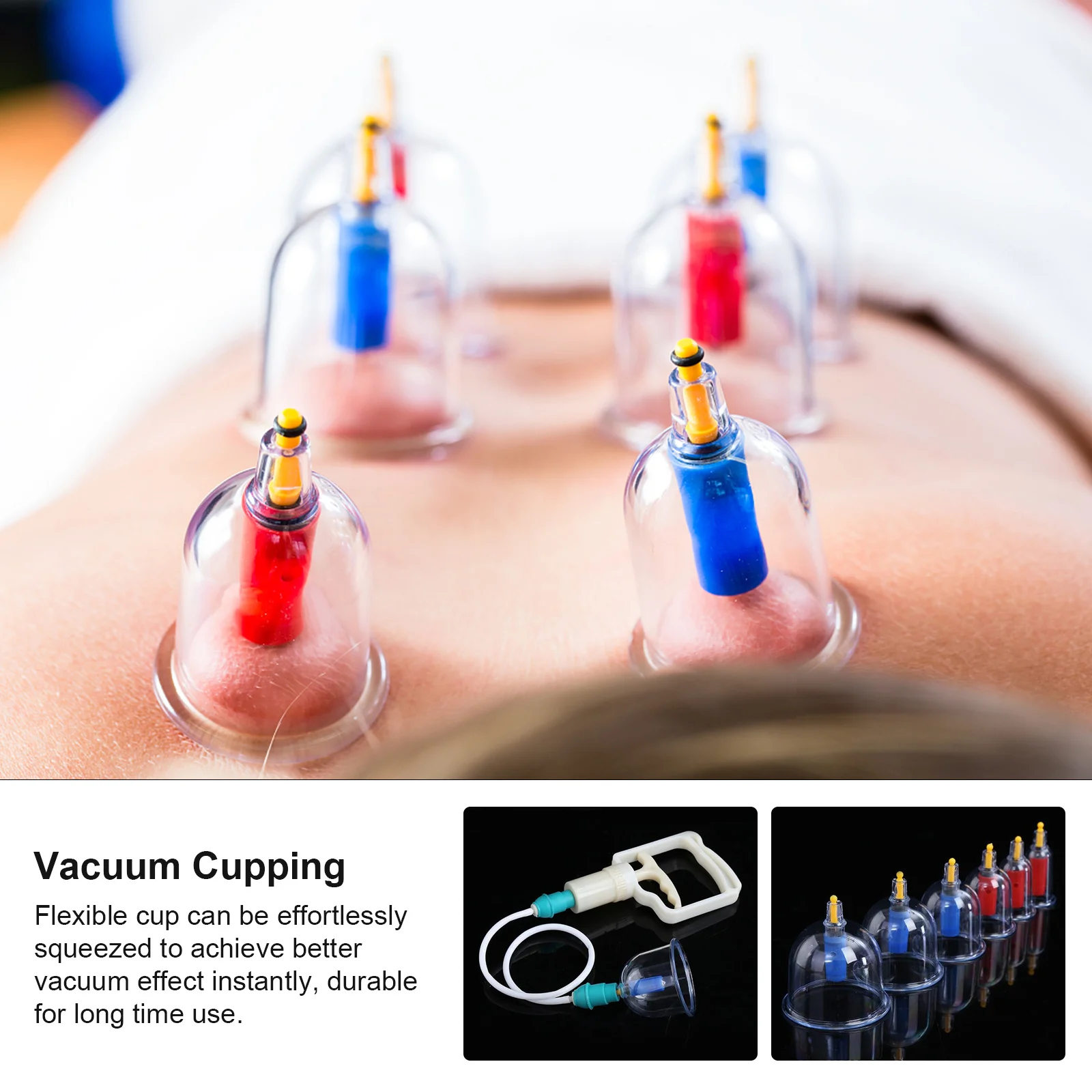 

24 шт., набор для баночной терапии, вакуумные присоски для массажа лица, кровообращение, инструмент для ухода за здоровьем, массажер для спины