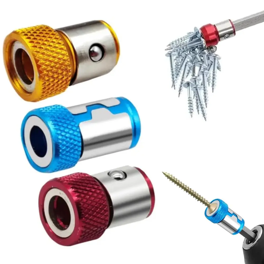 Galacok Magnetic Screw Ring Bit Magnetizer Ring Metal Magnetizer Screw, Removable For 1/4 Inch/6.35mm Hex Screwdriver And Power