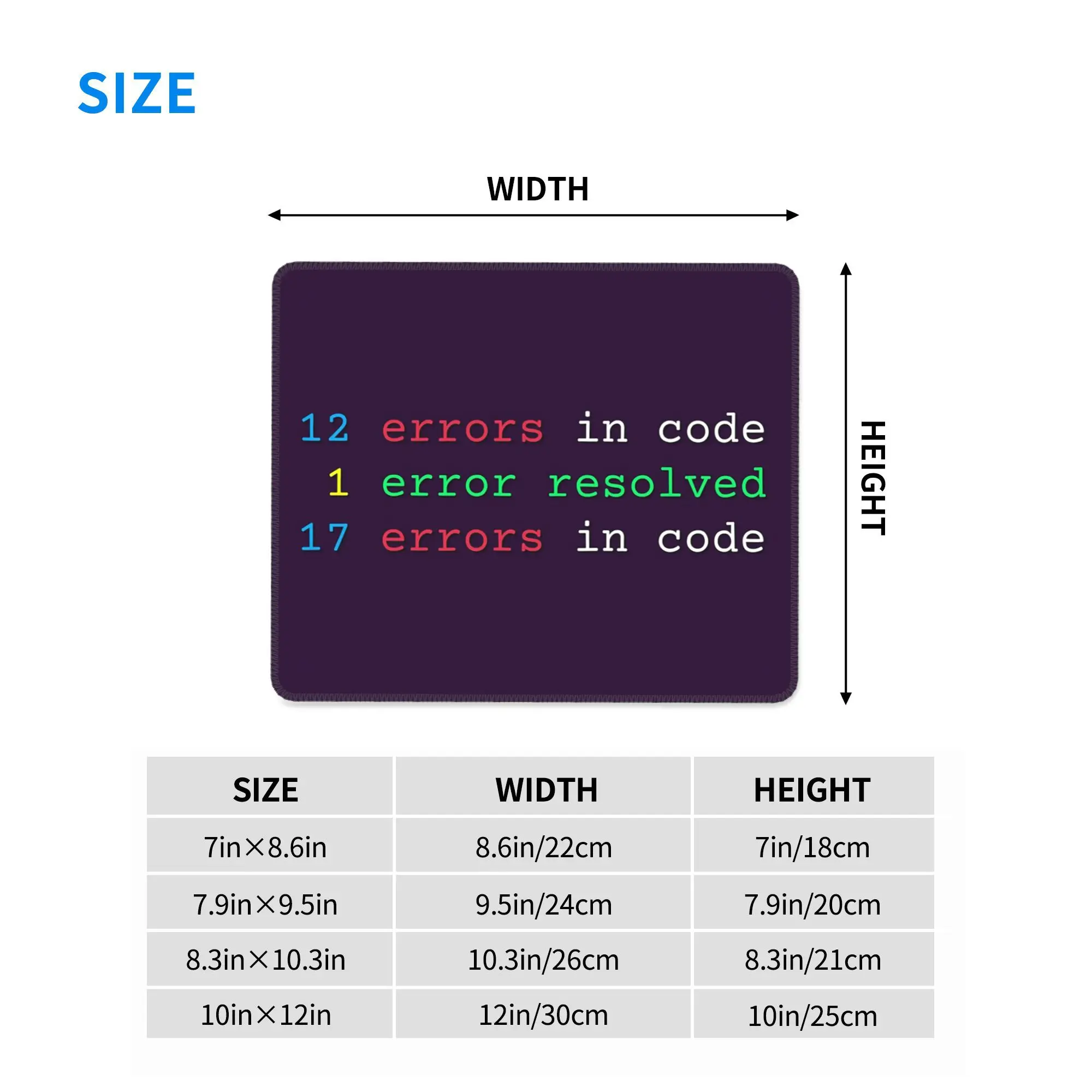 12 errors in code 1 error resolved 17 errors in code Mouse Pad Computer Keyboard Mouse Mat Gamer PC Laptop Desk Mat