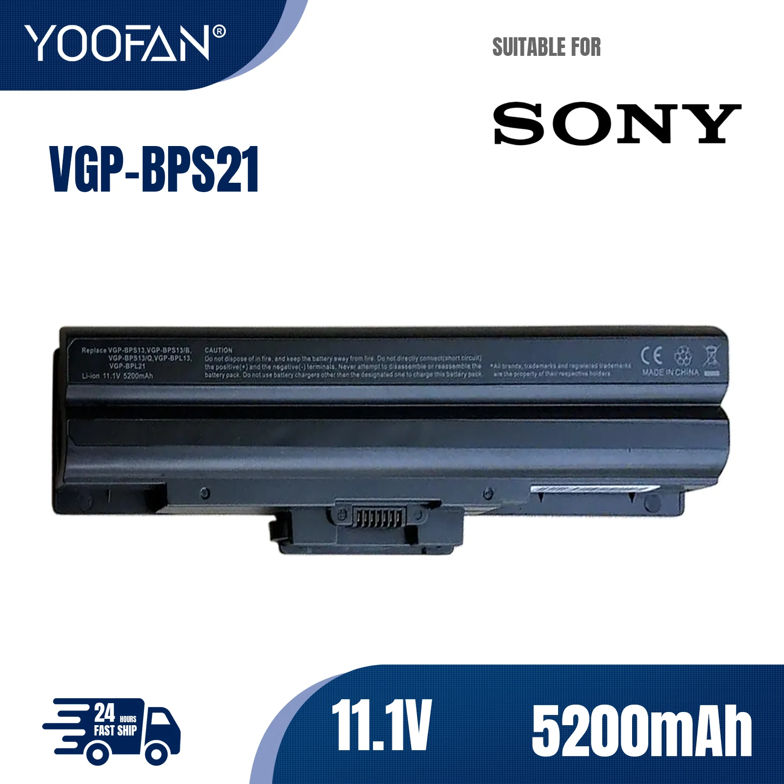 YOOFAN Batería de VGP-BPS21 VGP-BPS21A para Sony VGP, BPS21A, BPS21B, BPL21, VGP-BPS13/B, BPS13/B, VGP-BPS13, SVE11, VGN-CS27