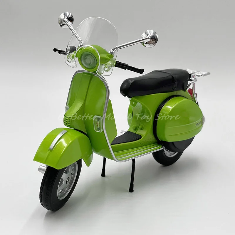 1:10 รถจักรยานยนต์โมเดลของเล่นสกู๊ตเตอร์ Vespa PX125 แบบจําลองพร้อมเสียงและไฟ