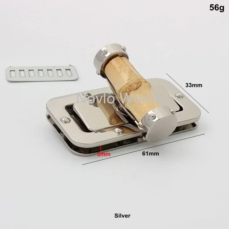 2-10 pieces 2 colors 43X25mm 61X33mm luggage Bag Locks Buckles Twist locks bamboo Turn Lock