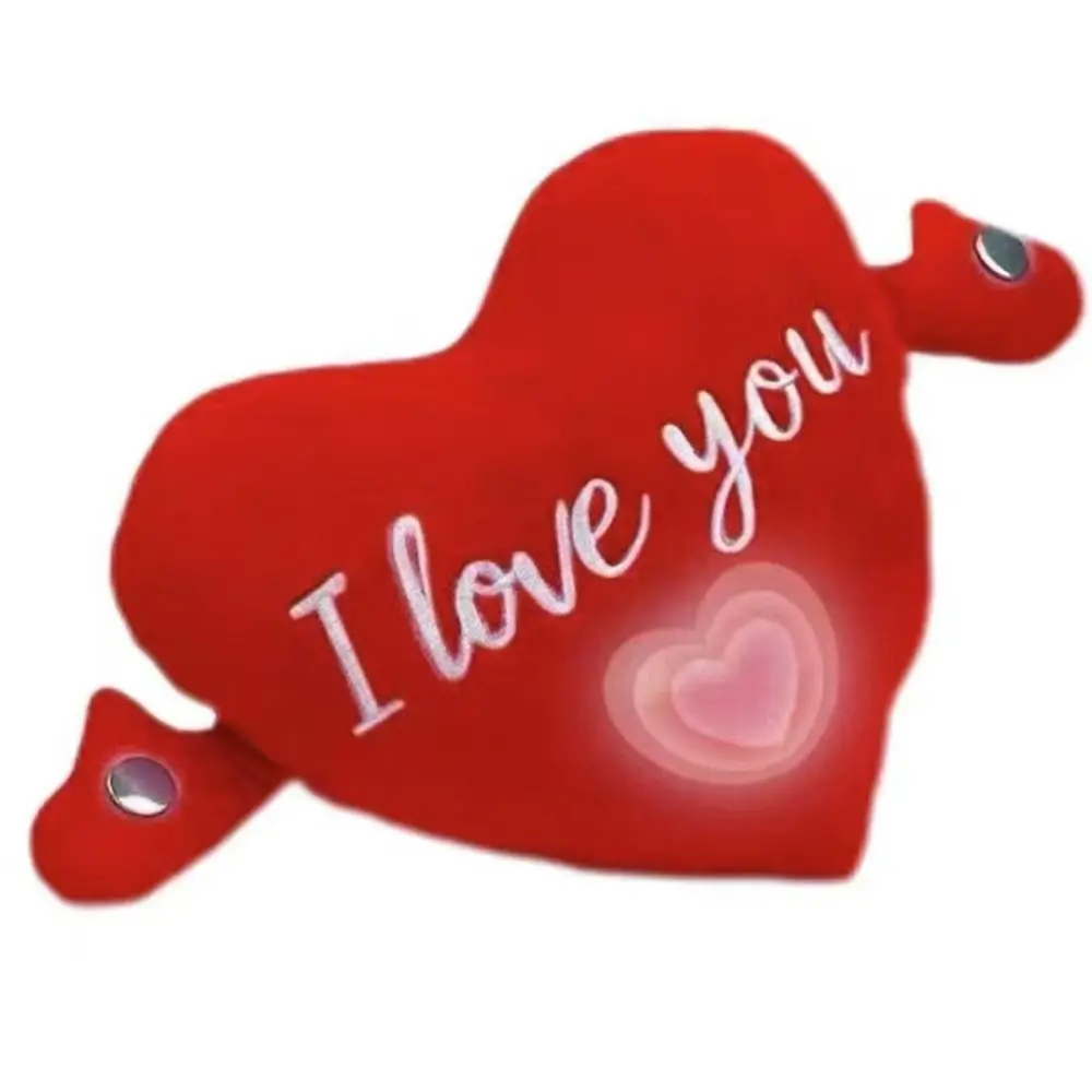 

Creative Gift Recordable Heart Red Color Heart Pattern Interactive Musical PP Cotton Heart Plushie