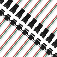 20 Pairs JST SM 3 Pin 15cm Connectors for WS2812B WS2811 WS2812 WS2814 SK6812 FOCB CCT LED Strip Female Male 15cm 22awg Wire