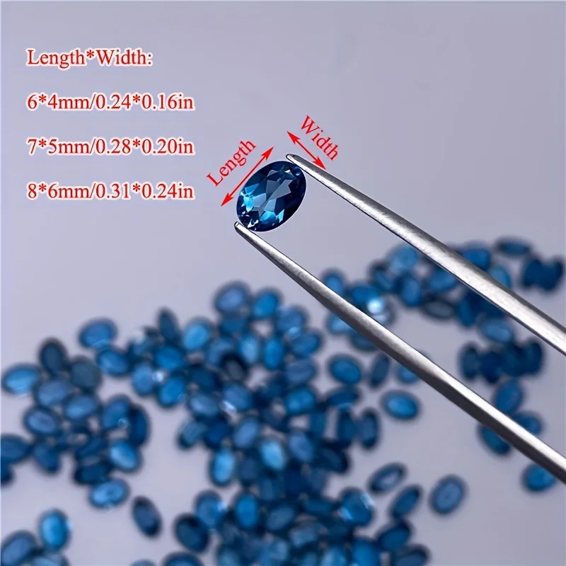 1pc natural London blue topaz-oval shape high quality gemstone for DIY jewelry making, ideal choice for gifts