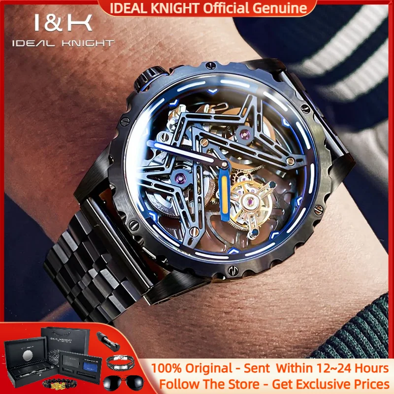

IDEAL KNIGHT 6803 Tourbillon Men Watch Full Hollow Great Wall Series Limited Edition Luxury Brand Men Automatic Mechanical Watch