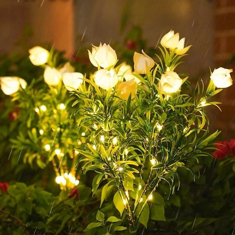 Lampada da giardino a LED con simulazione solare, lampada da atmosfera, lampada da giardino per esterni, balcone, decorazione, lampada da prato inserita a terra