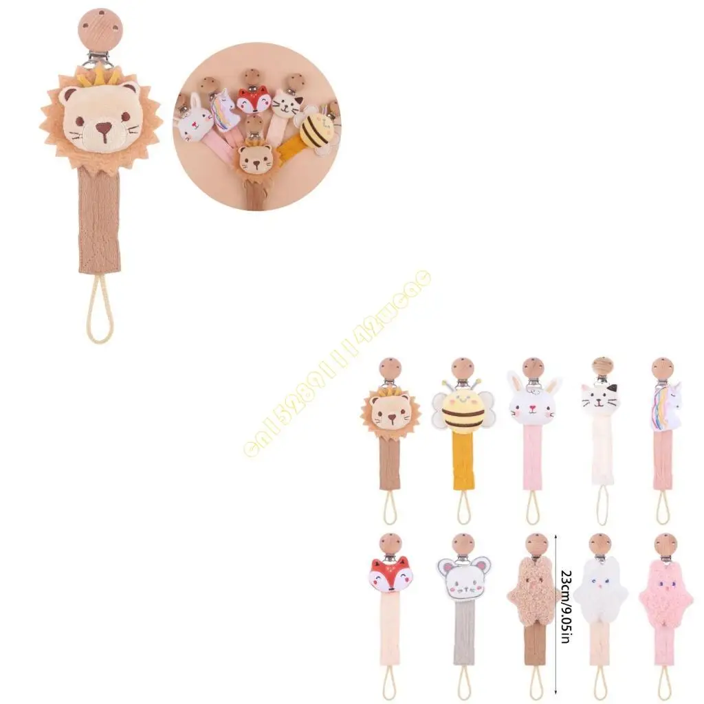 

Pacifier Chain for Baby Lovely Animal Cotton Linen Pacifier Rope Pacifier Clip Chewing Toy Newborn Shower Gift DXAD