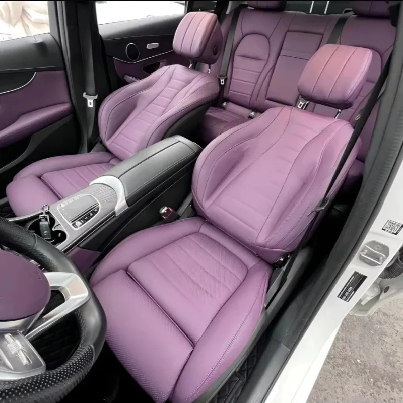 

For Mercedes-Benz E Class W213 5 Seats Genuine Leather Car Seat Covers Front Breathable Polyester Accessory