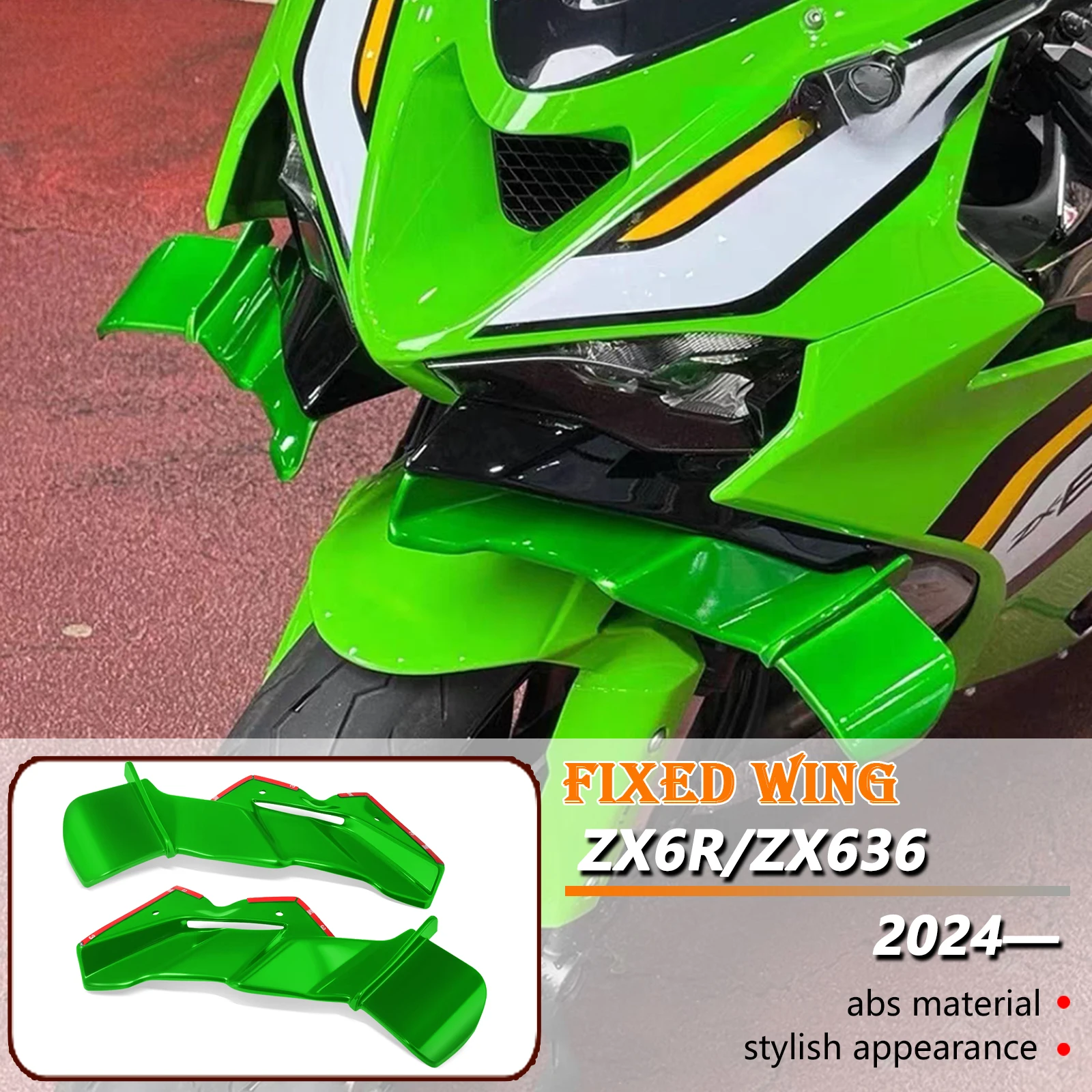 

For ZX-6R ZX6R ZX-636 ZX636 2024 2025 Motorcycle Front Spoiler Wing Front Winglet Lip Fairing Small Wing NEW Accessories