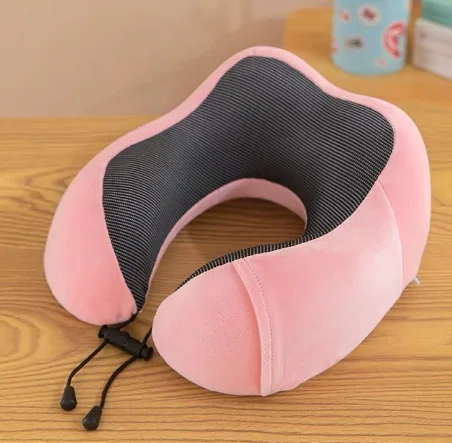 2024 Memory Foam U-shaped Pillow Neck Support Travel Portable Student Sleeping Aid Airplane Pillow Neckrest U-pillow